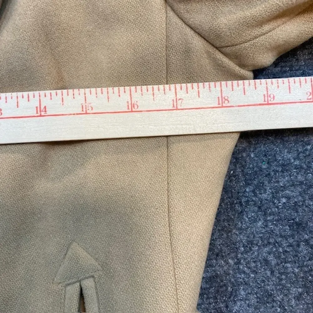 Banana Republic Camel Wool Double Breasted Peacoat Jacket Coat Womens Small